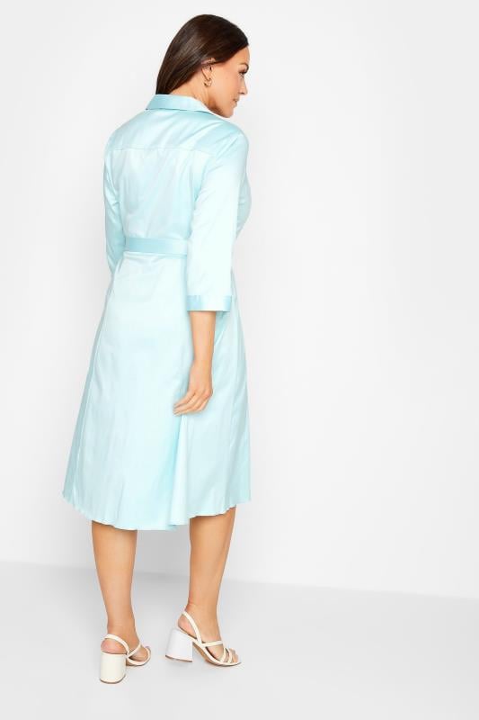 M&Co Blue Tie Waist Cotton Shirt Dress | M&Co 3