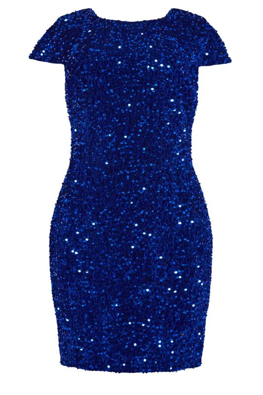 M&Co Blue Sequin Velvet Shift Dress | M&Co