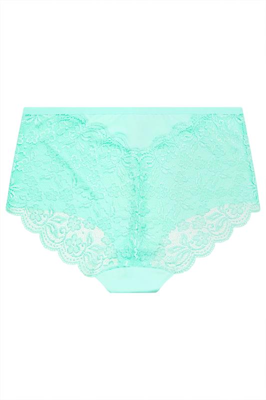 YOURSET 3 PACK Curve Plus Size Blue & White Lace Back High Waisted Knickers | Yours Clothing 10