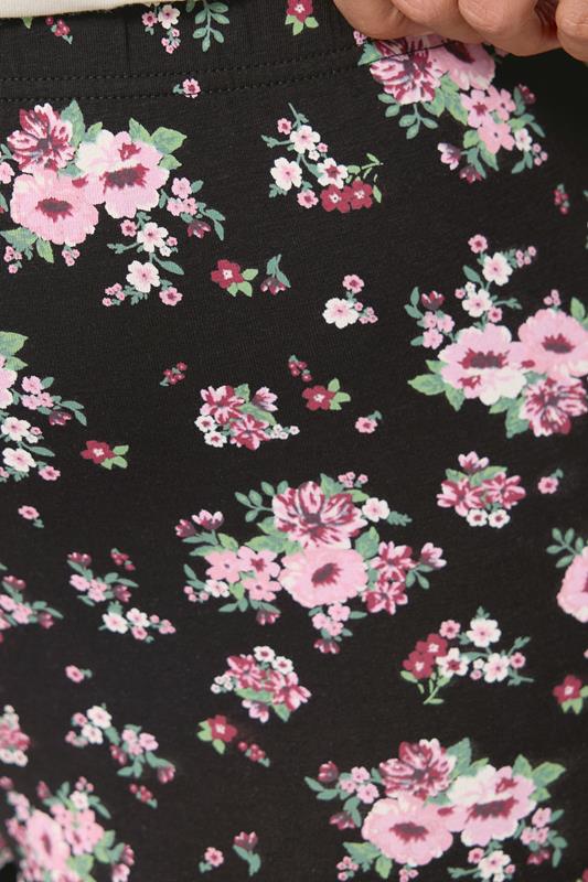 YOURSET 2 PACK Plus Size Black Floral Cropped Leggings | Yours Clothing 7