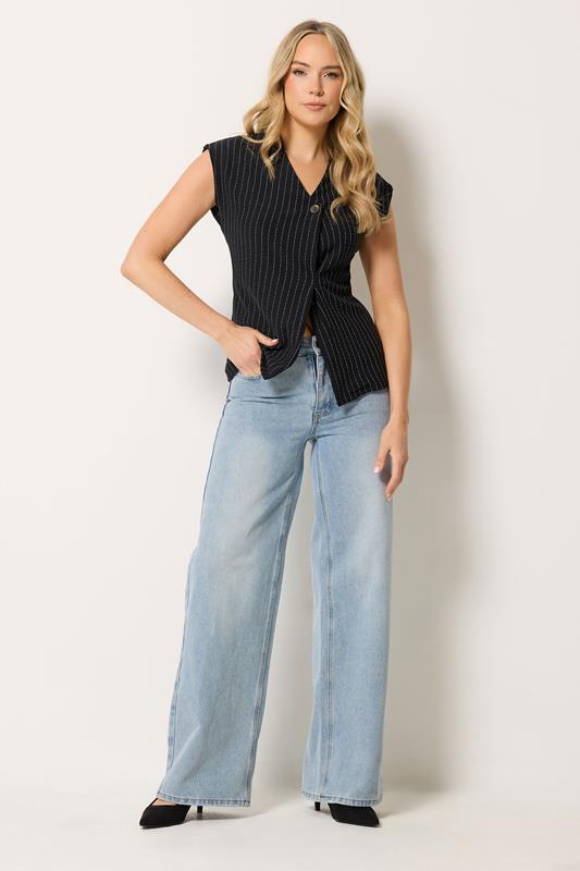 LTS Tall Women's Black Pinstripe Button Top | Long Tall Sally 1