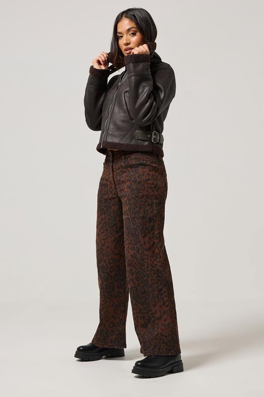 PixieGirl Petite Women's Chocolate Brown Aviator Jacket | PixieGirl 2
