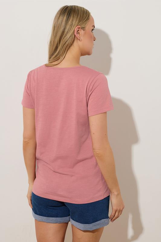 LTS Tall 2 Pack Pink & Grey Cotton V-Neck T-Shirts | Long Tall Sally  5