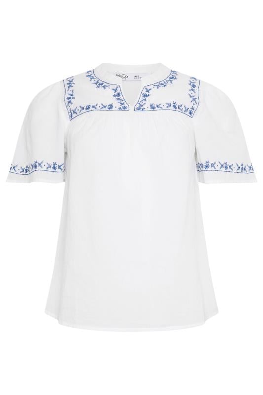 M&Co Petite White Embroidered Dobby Blouse | M&Co 5