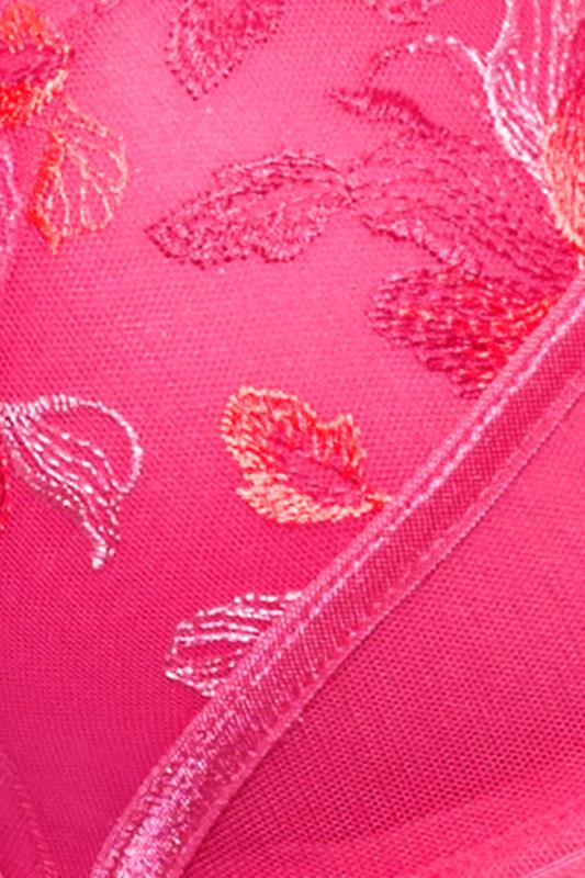 YOURS Plus Size Pink Floral Padded Plunge Bra | Yours Clothing  4