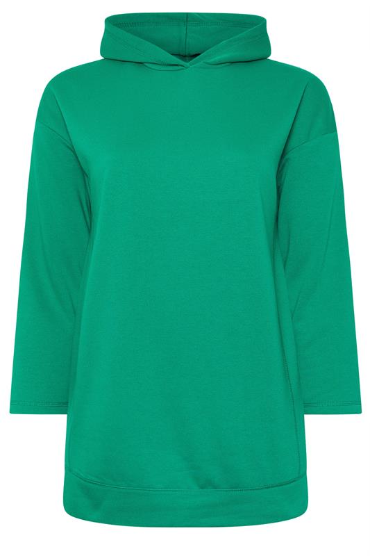 YOURS Plus Size Green Seam Detail Hoodie | Yours Clothing 5