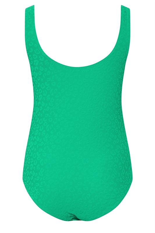 YOURS Plus Size Green Towelling Embossed Animal Swimsuit | Yours Clothing 8