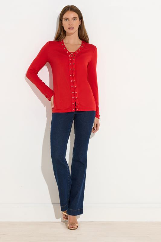 STAR Red Lace Up Eyelet Top | StarByJM 1