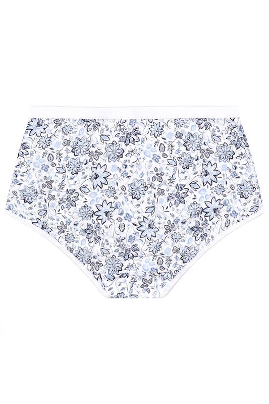 YOURSET 5 PACK Plus Size Navy Blue Floral Print Full Briefs | Yours Clothing 8