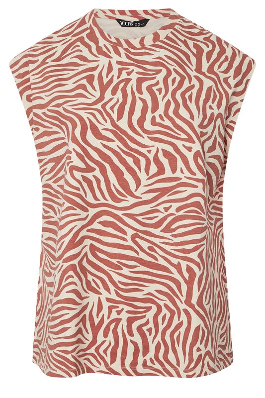 YOURS Plus Size Orange Zebra Print Oversized Boxy Vest Top | Yours Clothing 5