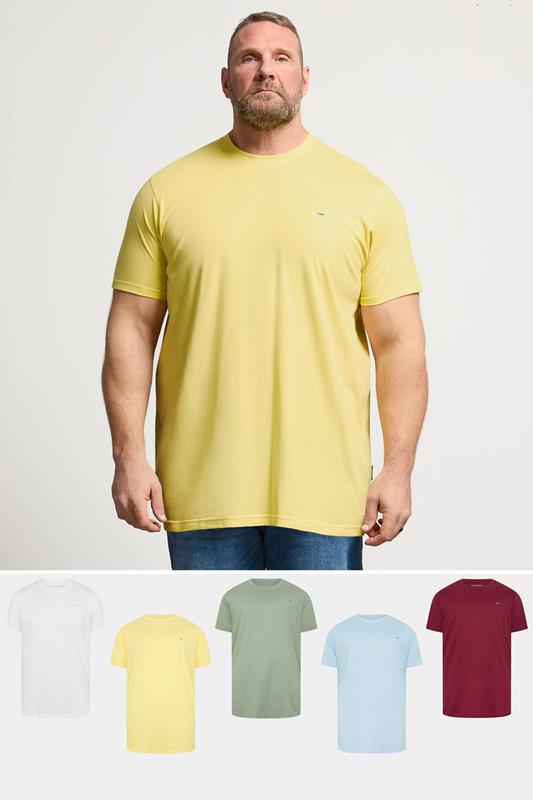 BadRhino Big & Tall 5 PACK Yellow/Green/Blue/Red/White Extra Long T-Shirts | BadRhino 1
