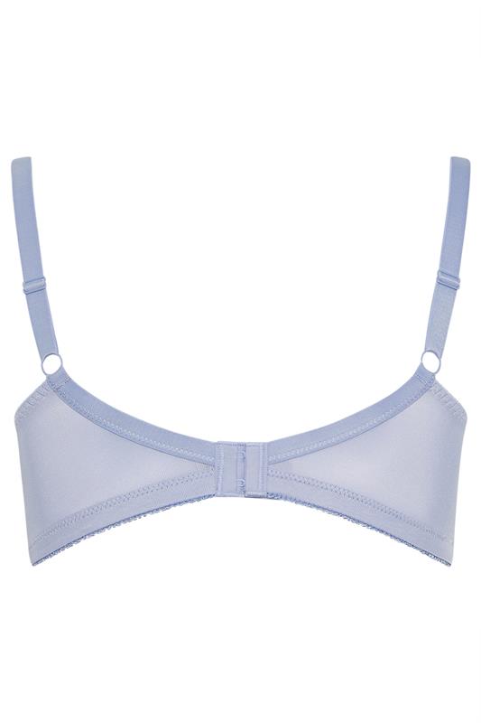 YOURS Plus Size Blue Hi Shine Lace Non-Padded Non-Wired Full Cup Bra | Yours Clothing 6