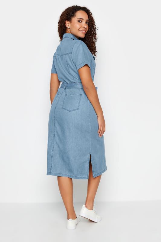 M&Co Blue Light Wash Tencel Denim Midi Shirt Dress | M&Co 4
