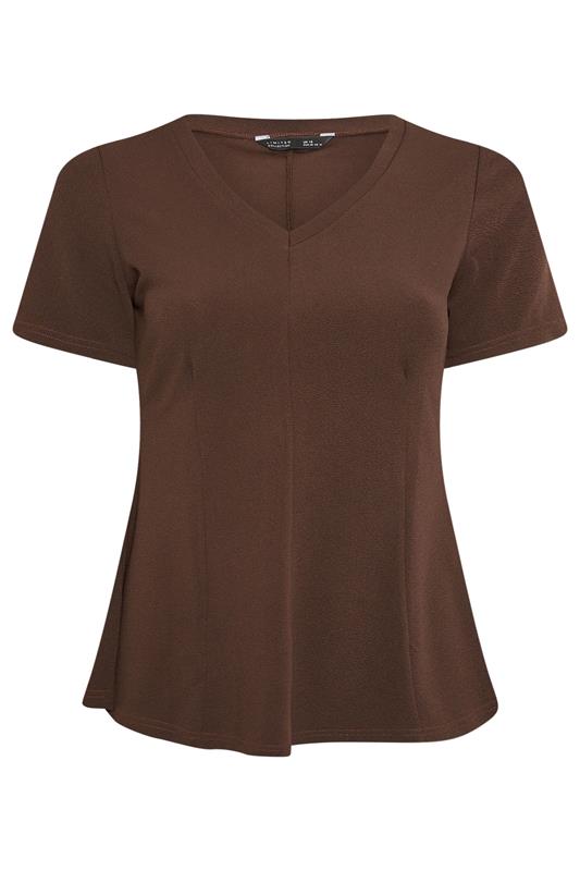 LIMITED COLLECTION Plus Size Chocolate Brown Corset Top | Yours Clothing 5