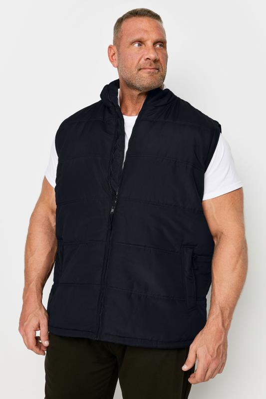 KAM Big & Tall Black Quilted Padded Gilet