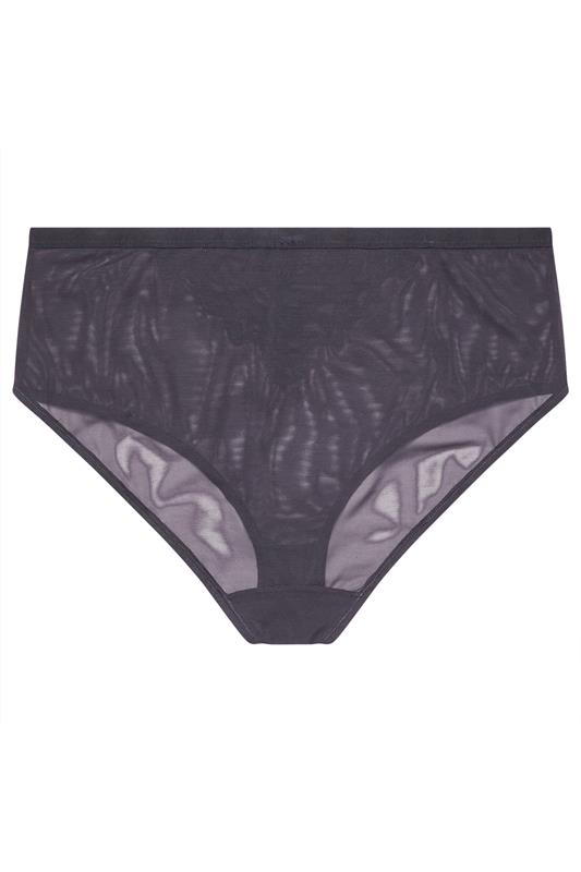 YOURS Plus Size Purple Floral Lace Mesh Full Briefs | Yours Clothing 6