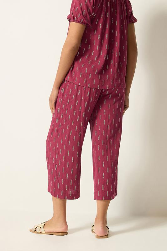 M&Co Berry Red Foil Cropped Trousers | M&Co 4