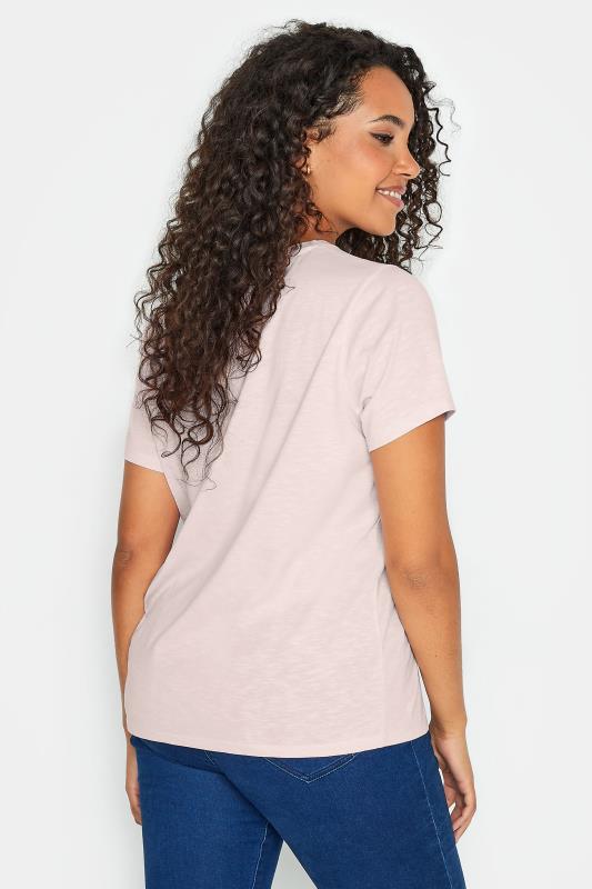 M&Co Light Pink V-Neck Cotton T-Shirt | M&Co 3