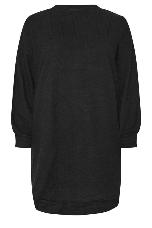 YOURS Plus Size Black Cable Knit Jumper Dress | Yours Clothing 5