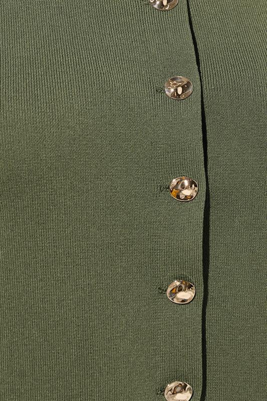 LIMITED COLLECTION Plus Size Khaki Green Knitted Waistcoat | Yours Clothing 5