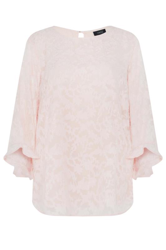 M&Co Pink Burnout Frill Sleeve Top | M&Co