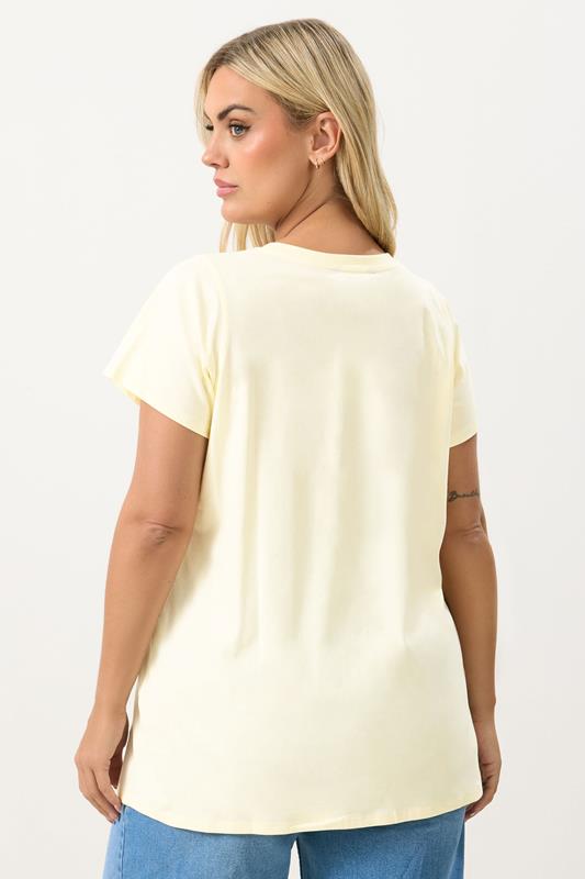 YOURS Plus Size Butter Yellow Core T-Shirt | Yours Clothing 2
