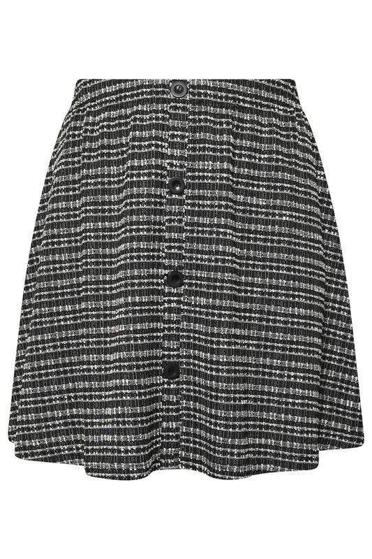 YOURS Plus Size Black Boucle Button Mini Skirt | Yours Clothing 6