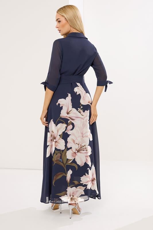 STAR Navy Blue Floral Print Shirt Dress | StarByJM 2