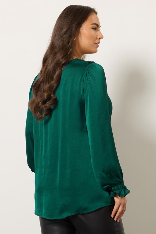 EVANS Plus Size Green Frill Detail Blouse | Evans 2