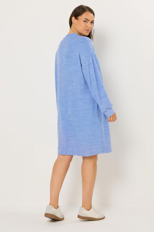 YOURS Plus Size  Blue Soft Touch Jumper Dress | Yours Clothing 2