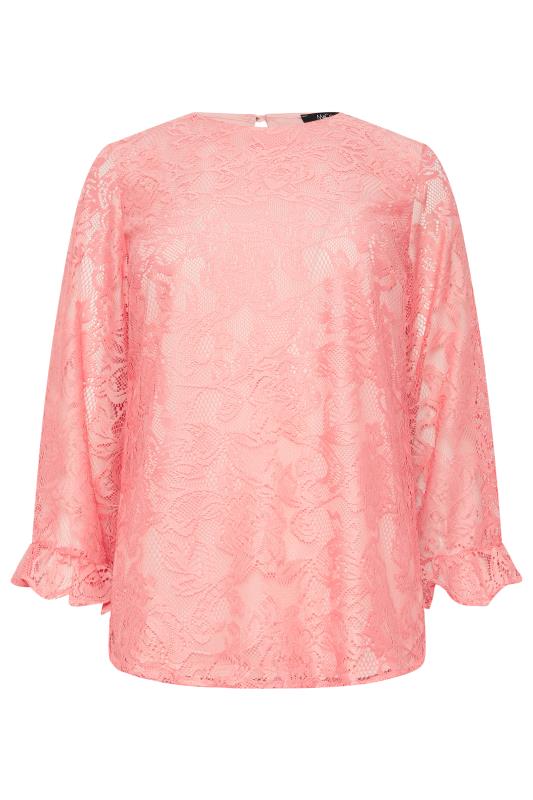 M&Co Light Pink Floral Lace Long Sleeve Blouse | M&Co 6