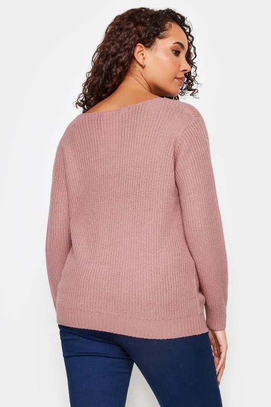 M&Co Pink V-Neck Knitted Jumper | M&Co 4