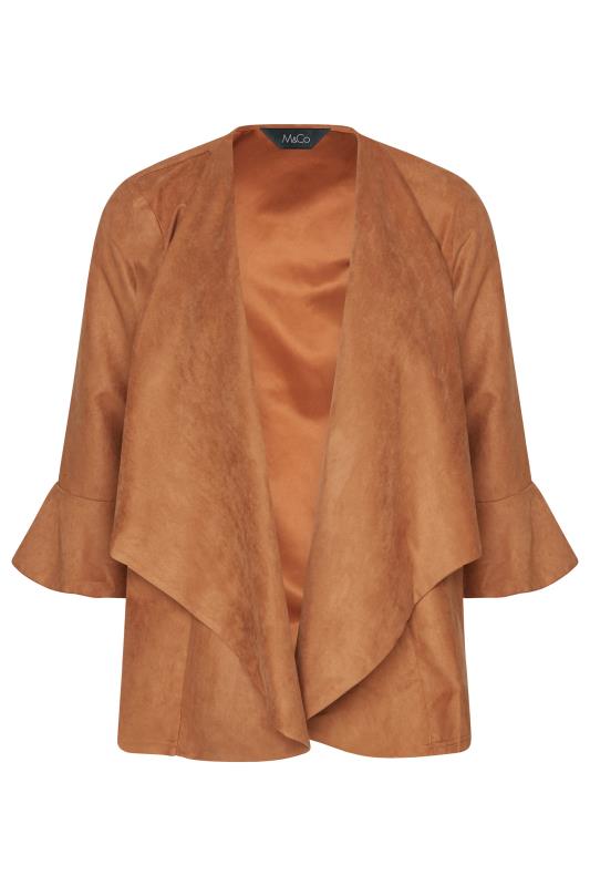 M&Co Tan Brown Suedette Waterfall Jacket | M&Co 6