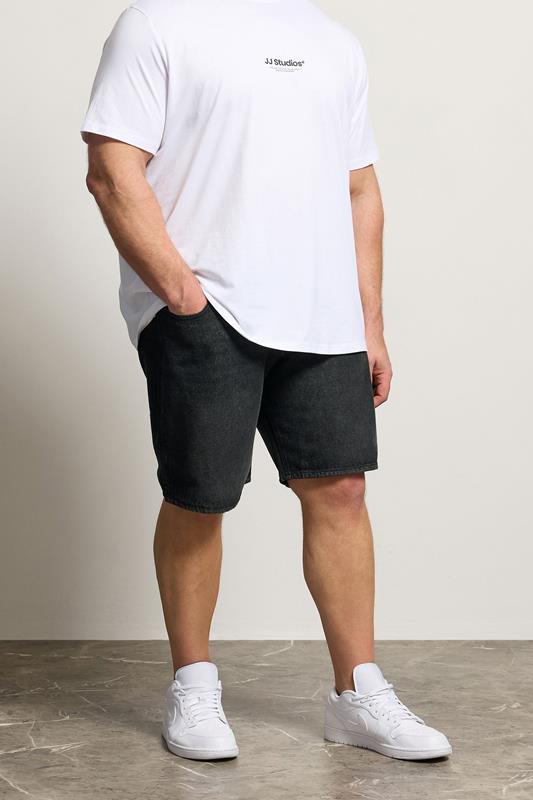 JACK & JONES Big & Tall Grey Denim Shorts | BadRhino 1