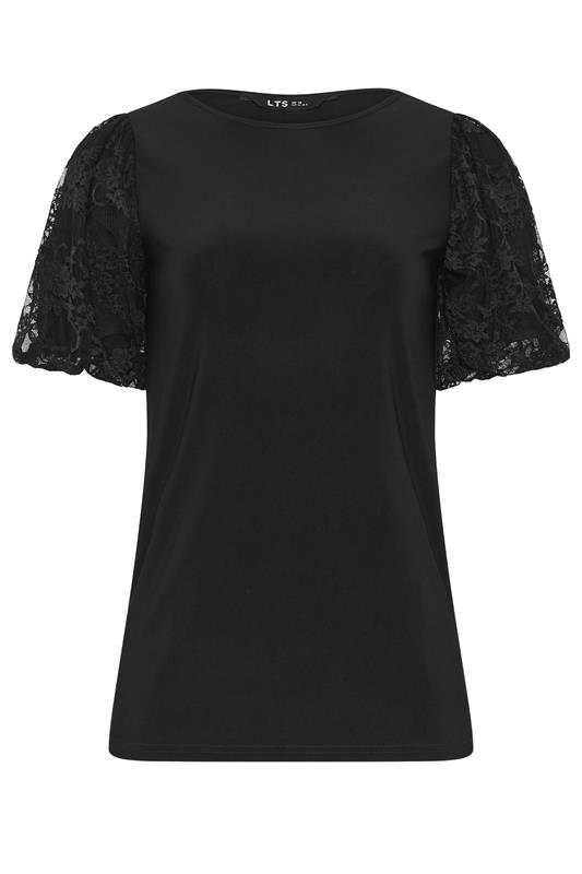 LTS Tall Women's Black Lace Sleeve T-Shirt | Long Tall Sally 5