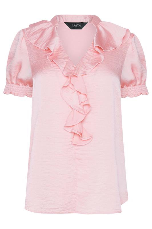 M&Co Pink Frill Satin Blouse | M&Co 6