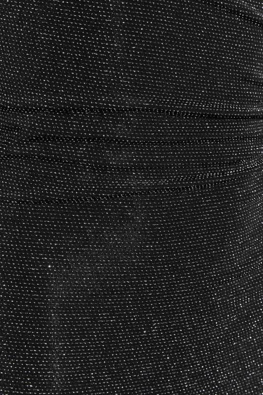 Petite Black Glitter Midi Wrap Dress | PixieGirl 5
