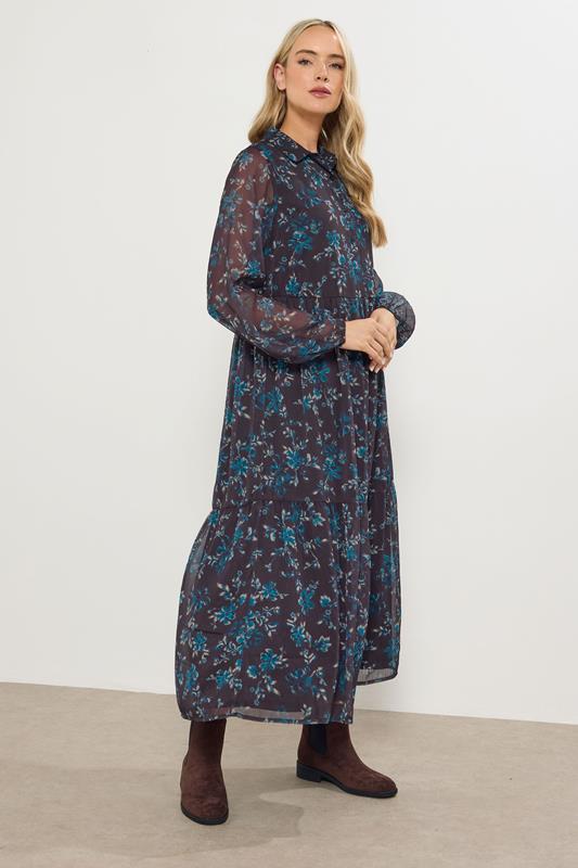 LTS Tall Purple Floral Tiered Maxi Dress | Long Tall Sally 2