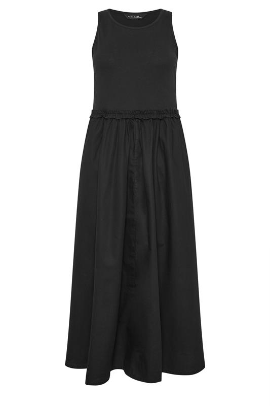 PixieGirl Petite Women's Black Ruffle Detail Midi Dress | PixieGirl 5