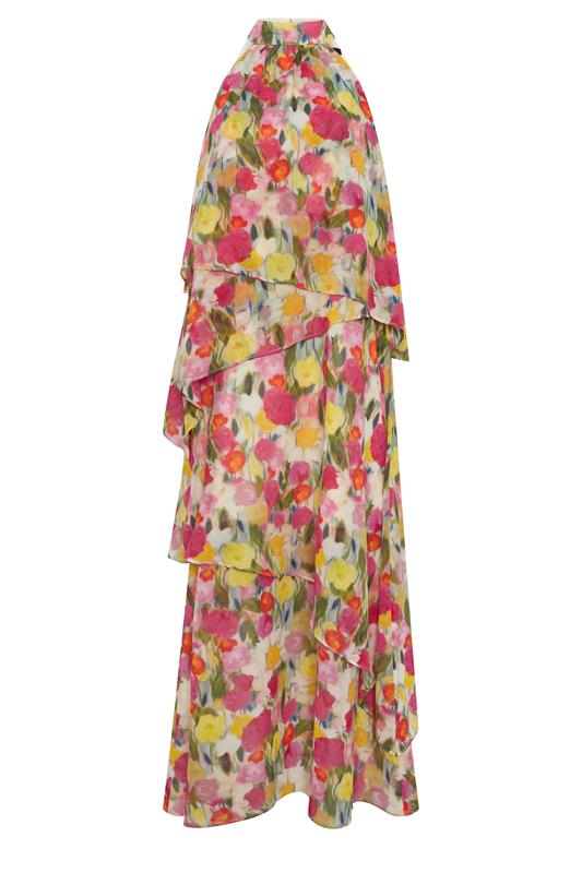 STAR Pink Floral Tiered Halterneck Dress | StarByJM 5