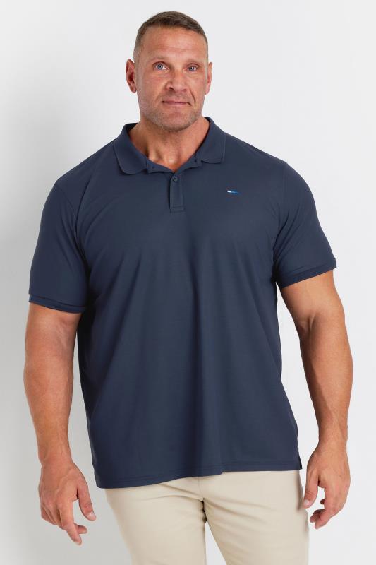 BadRhino Big & Tall Navy Blue Pique Golf Polo Shirt | BadRhino 1