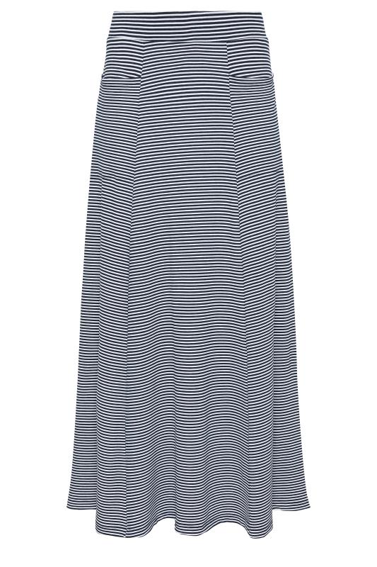 M&Co Navy Blue & White Striped Pocket Maxi Skirt | M&Co 5