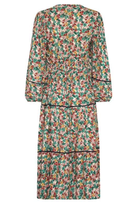 M&Co Green Floral Print Crochet Trim Maxi Dress | M&Co 7