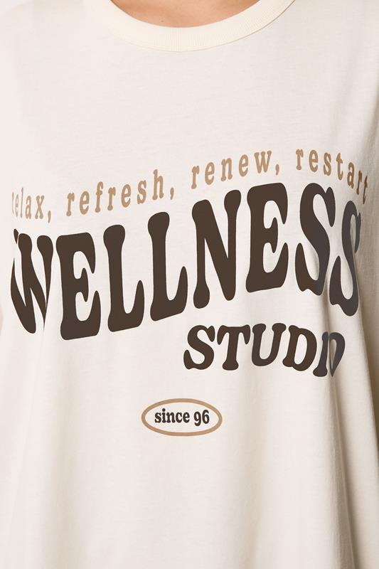 YOURS ACTIVE Plus Size Cream 'Wellness Studio' T-Shirt | Yours Clothing 5