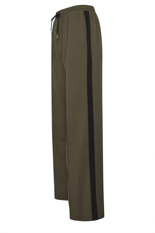 LTS Tall Women's Khaki Green Side Stripe Wide Leg Trousers | Long Tall Sally 6