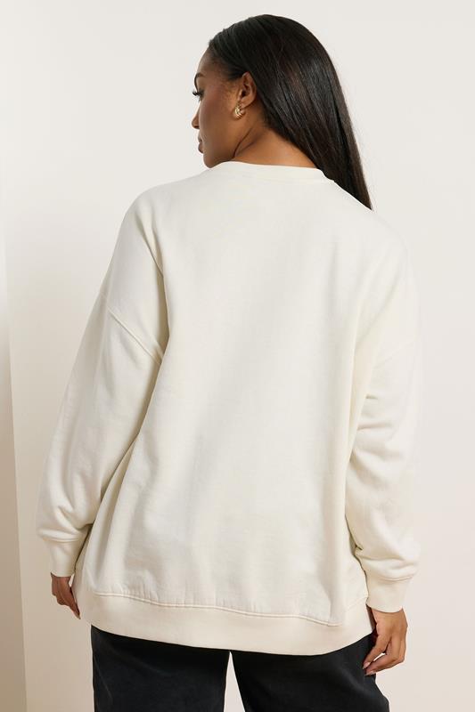 YOURS Plus Size Cream 'Paris' Heart Sweatshirt | Yours Clothing 2