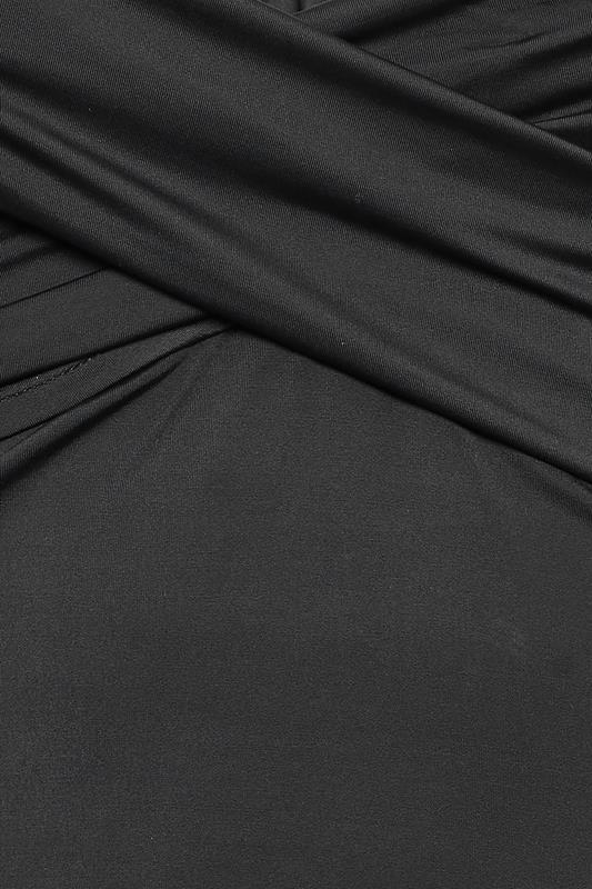 YOURS Plus Size Black Twist Front Premium Underwired Swimsuit | Yours Clothing 6