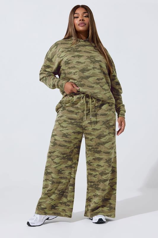LIMITED COLLECTION Plus Size Khaki Green Print Hoodie | Yours Clothing 4