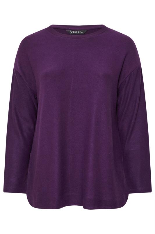 YOURS Plus Size Purple Soft Touch Jumper | Yours Clothing 5