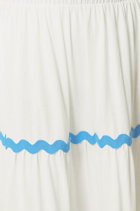 YOURS Plus Size White Wavy Detail Tiered Maxi Skirt | Yours Clothing 4
